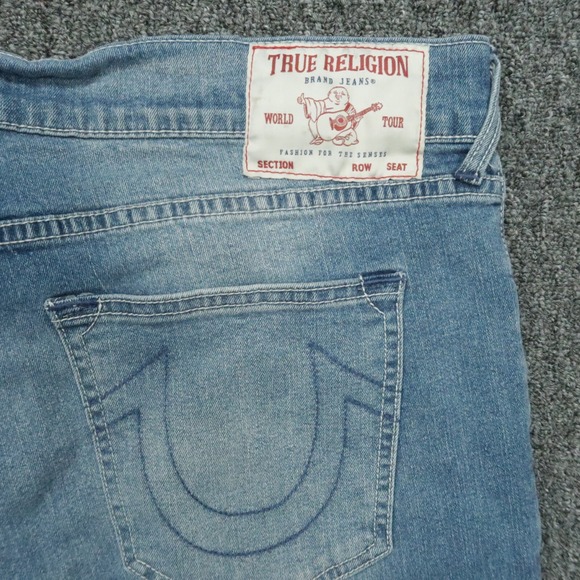 True Religion Jeans Mens 36x30 Blue‎ Geno Relaxed Slim No Flaps Light Wash * - Picture 6 of 12